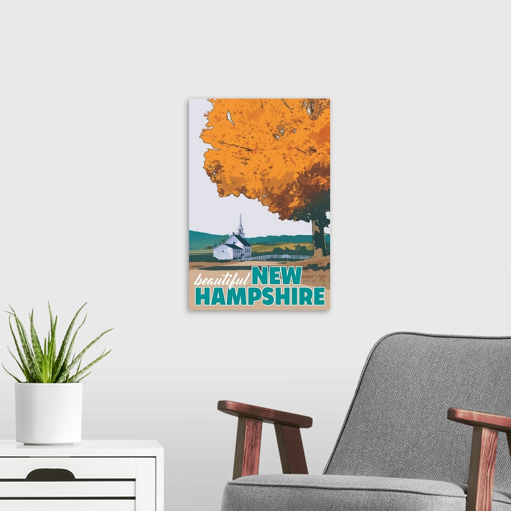 A modern room featuring Beautiful New Hampshire