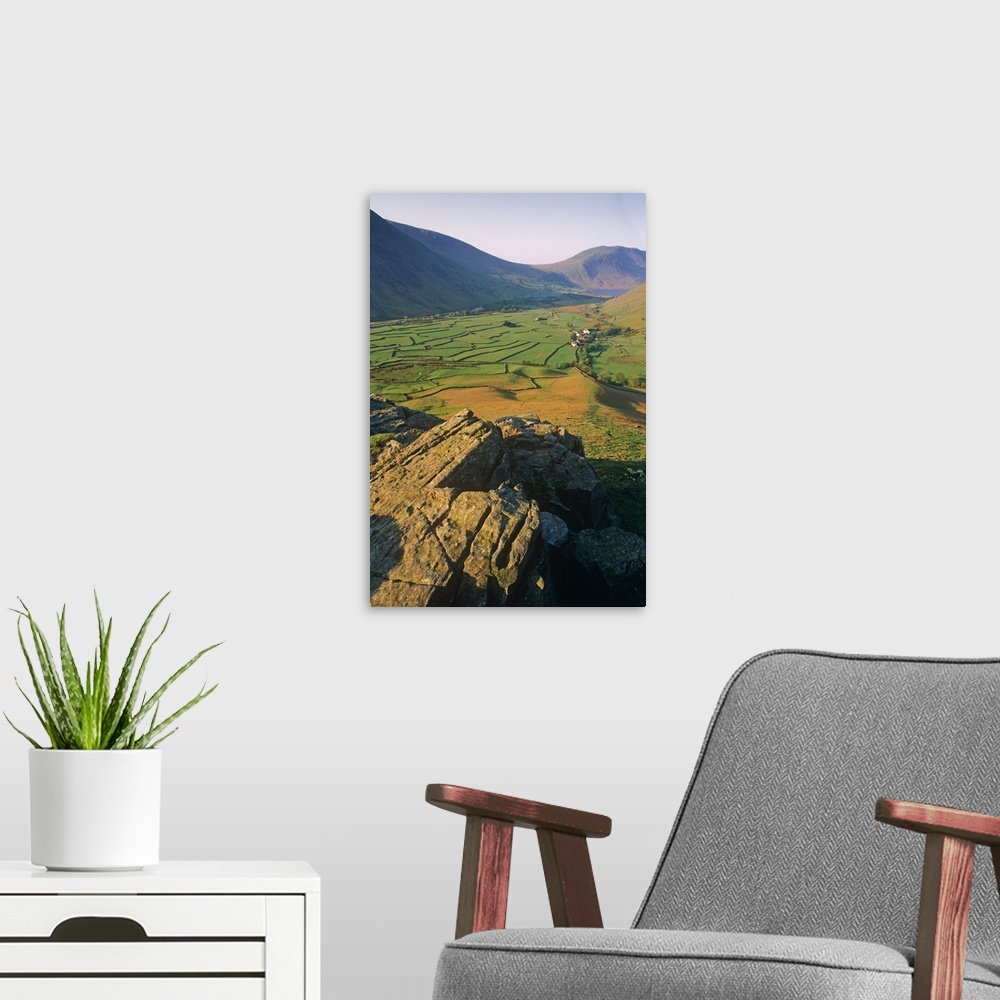 A modern room featuring Farming landscape at Wasdale Head, West Cumbria, Lake District, England.
