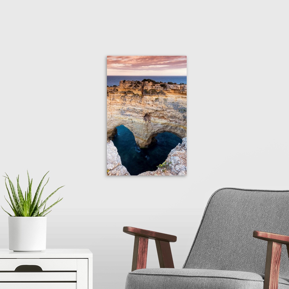 A modern room featuring Heart-shaped Rock, Praia de Marinha, Algarve, Portugal.