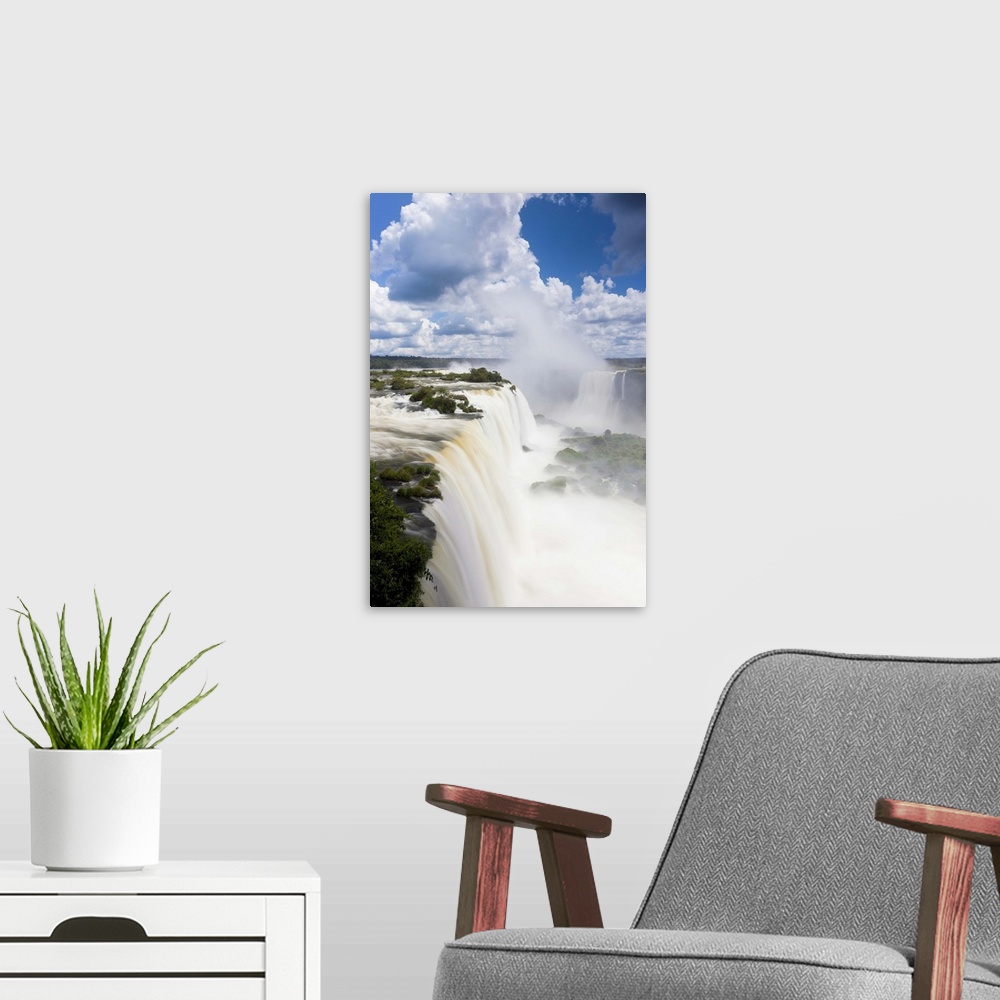 A modern room featuring Iguacu (Iguazu) Falls, Cataratta Foz do Iguacu, Parana, Iguazu National Park, Brazil