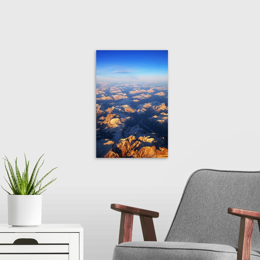 A modern room featuring Italy, Alps. Aerial view of Alps.