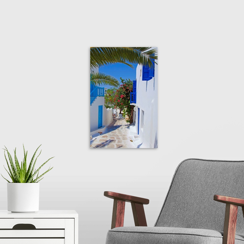 A modern room featuring Mykonos (Hora), Cyclades Islands, Greece, Europe