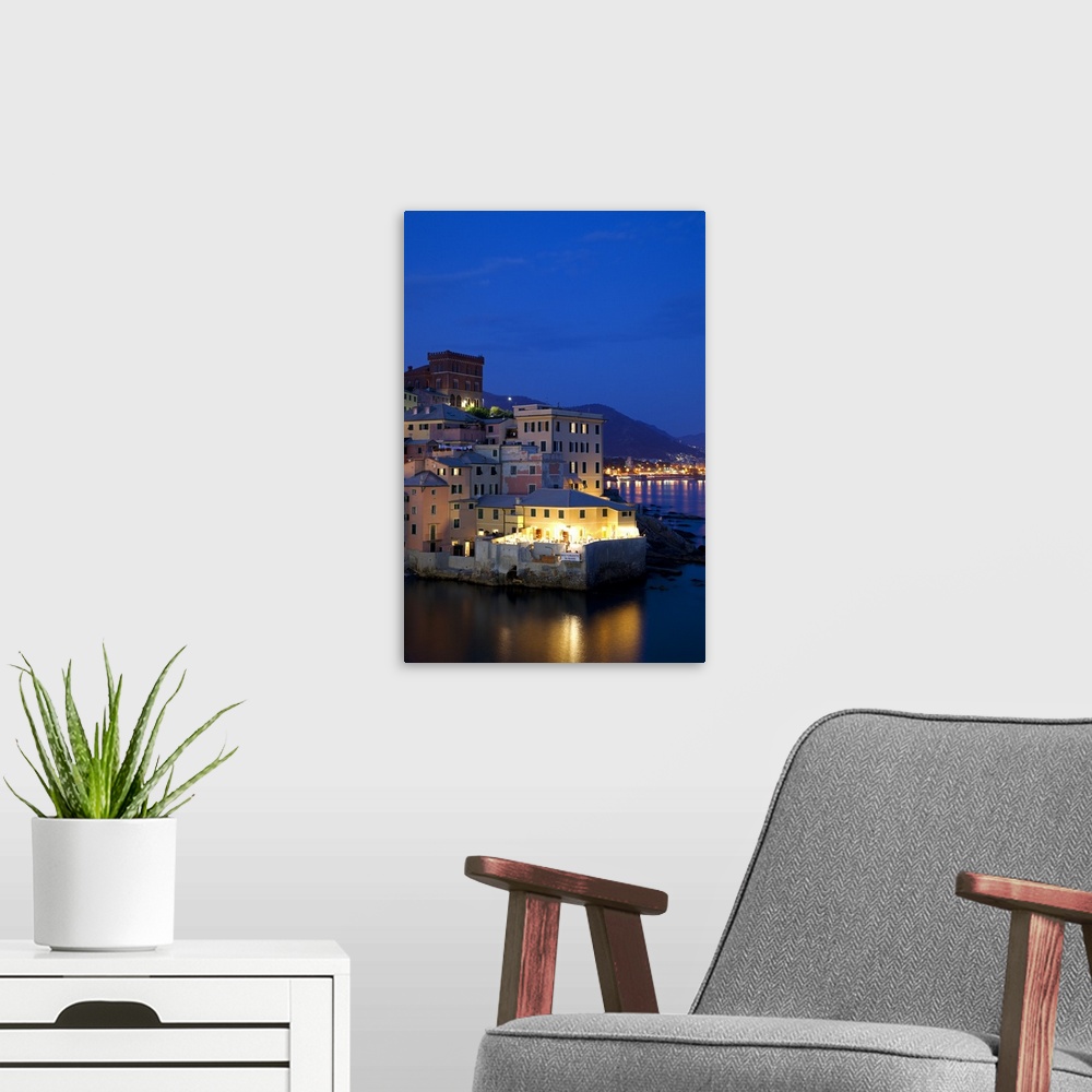 A modern room featuring Northern Italy, Italian Riviera, Liguria, Genova. Genova's old fishing town.
