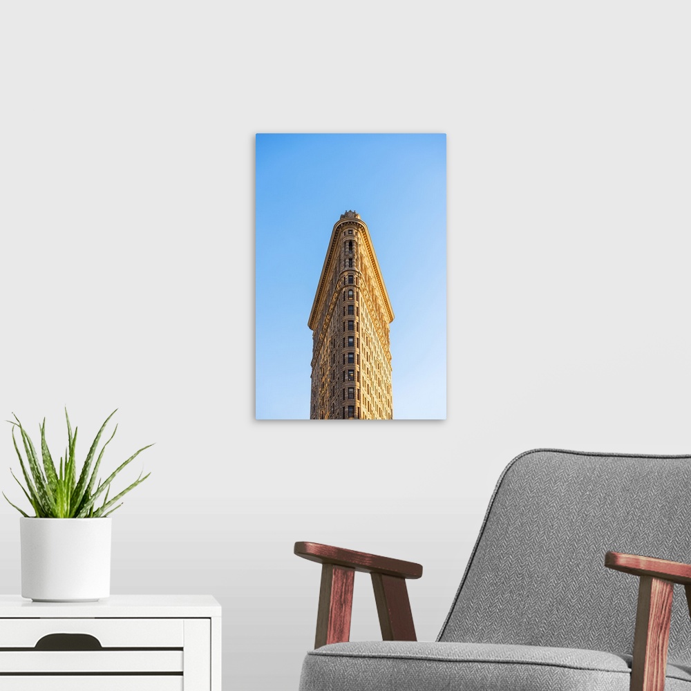 A modern room featuring The Flatiron building, New York, USA.
