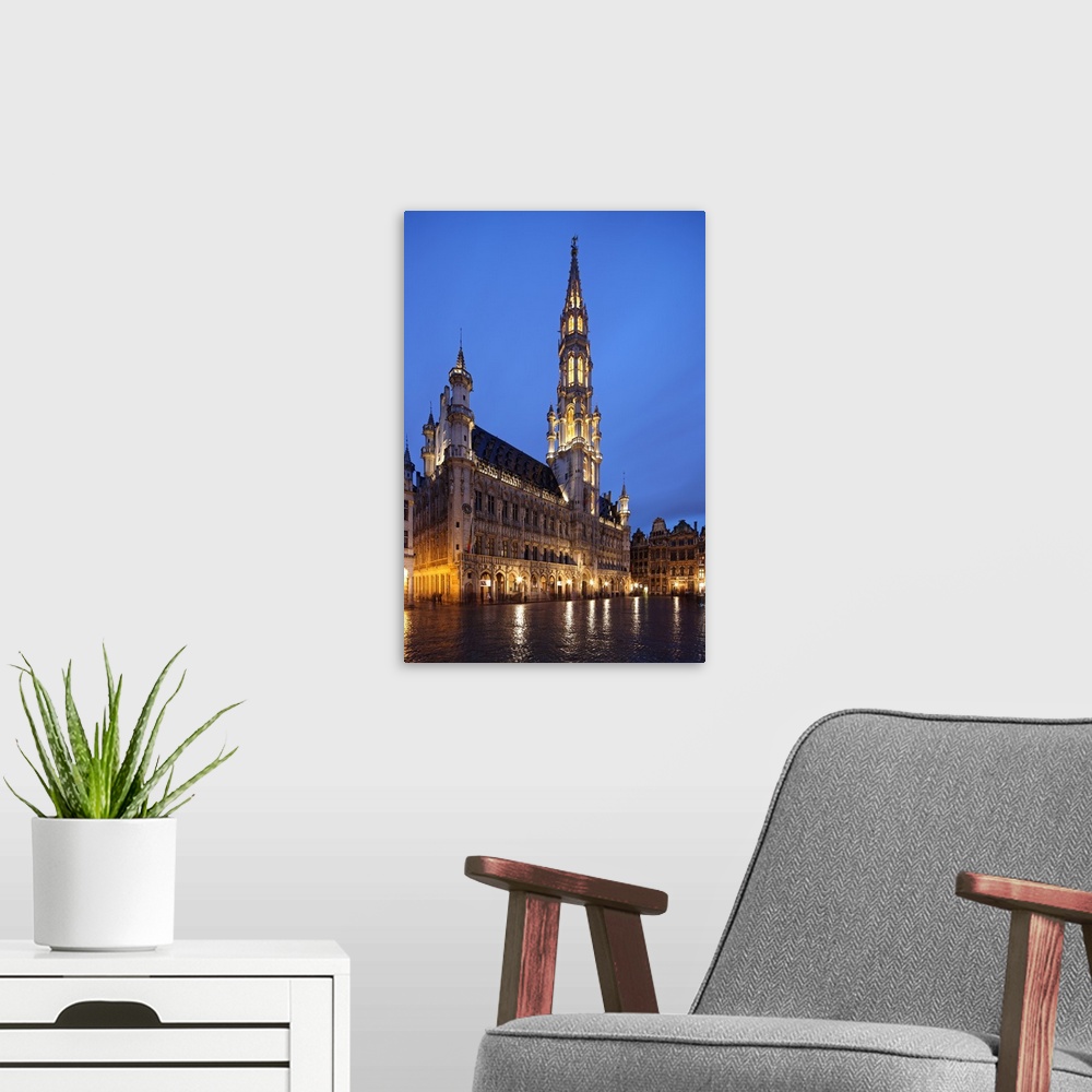 A modern room featuring The Town Hall (French: Hotel de Ville), of the City of Brussels is a Gothic building from the Mid...