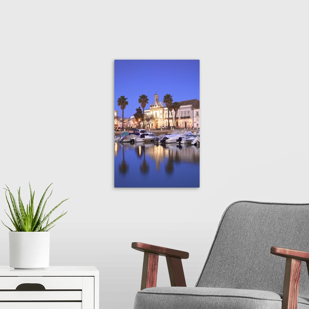 A modern room featuring View of Arco da Vila Across The Harbour, Faro, Eastern Algarve, Algarve, Portugal, Europe.