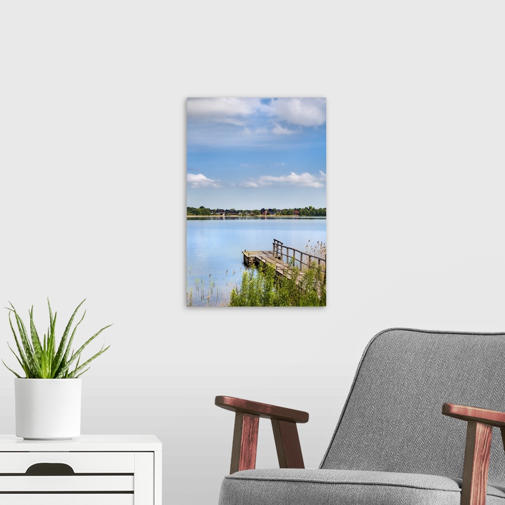A modern room featuring View over lake Panitz, Scharbeutz, Baltic coast, Schleswig-Holstein, Germany.