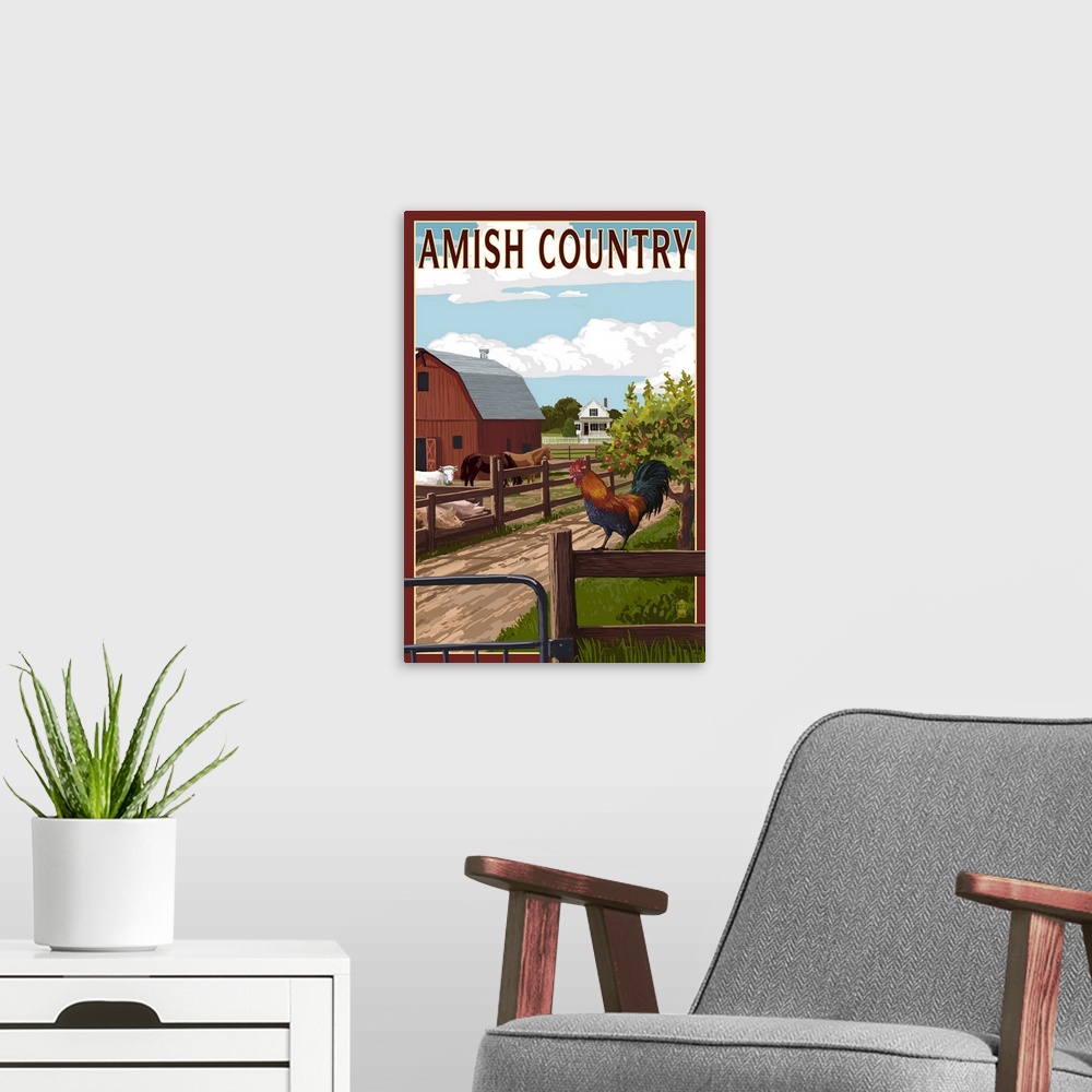 A modern room featuring Amish Country, Farmyard Scene