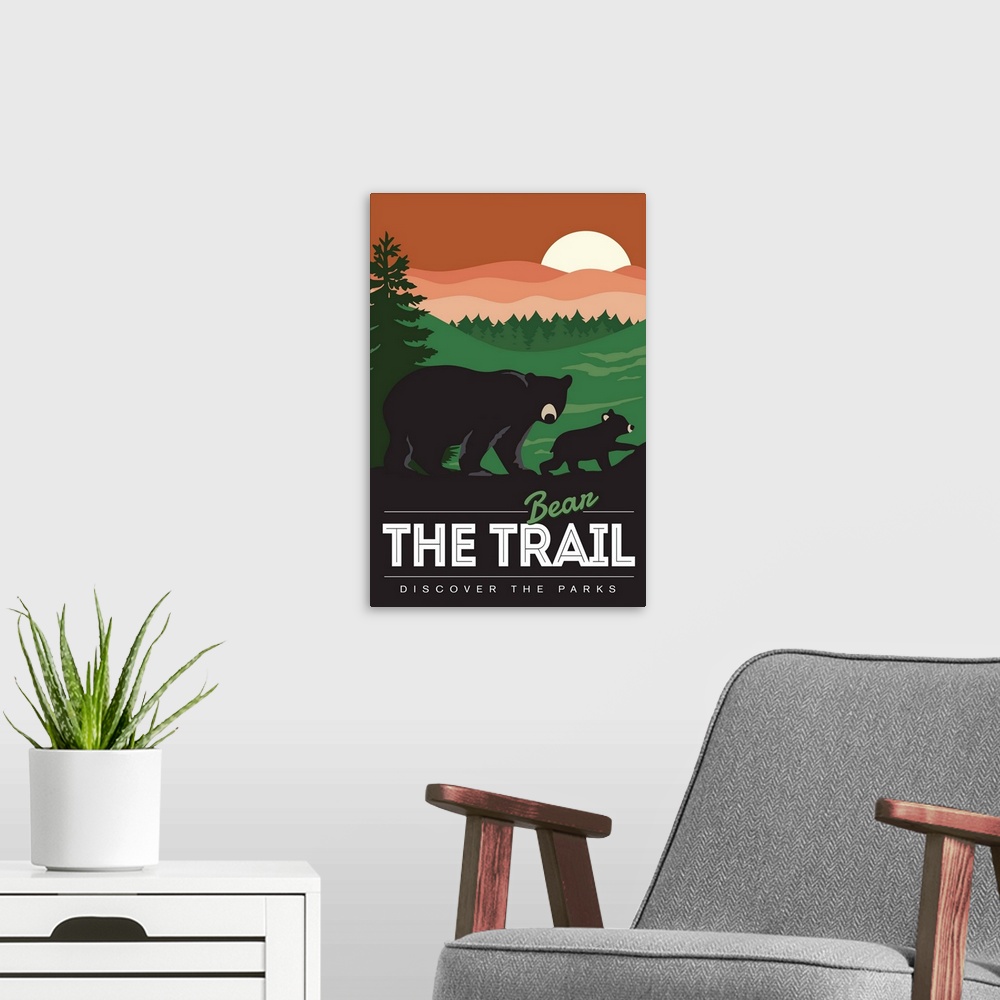 A modern room featuring Bear the Trail - Discover the Parks