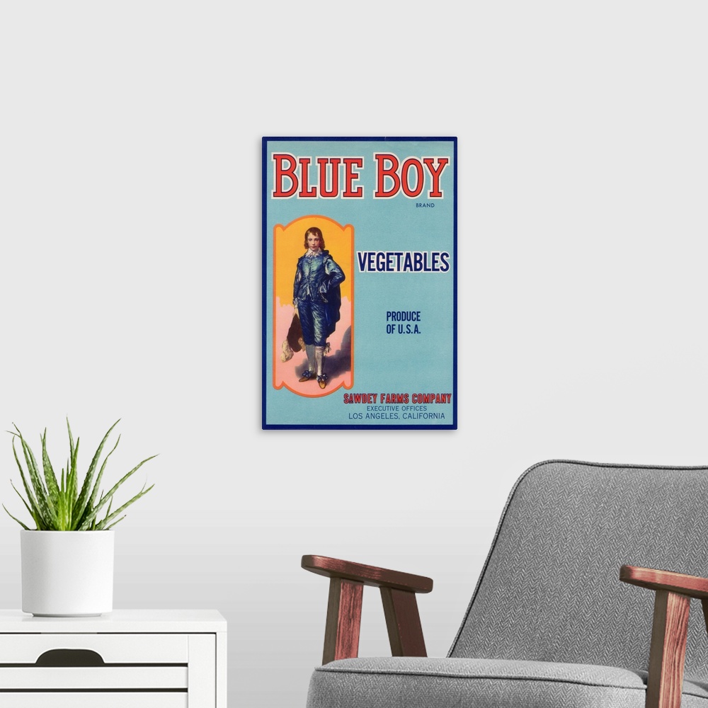 A modern room featuring Blue Boy Vegetable Label, Los Angeles, CA