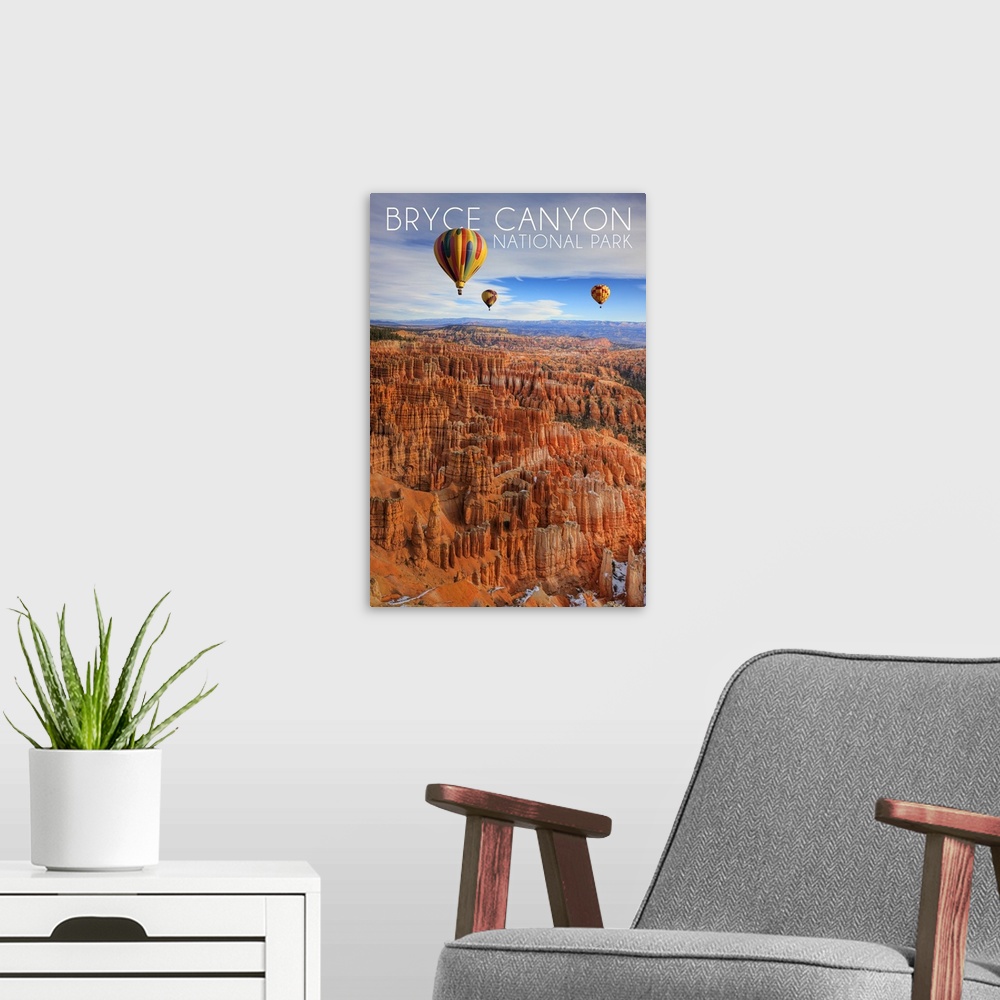 A modern room featuring Bryce Canyon National Park, Utah, Hot Air Balloons