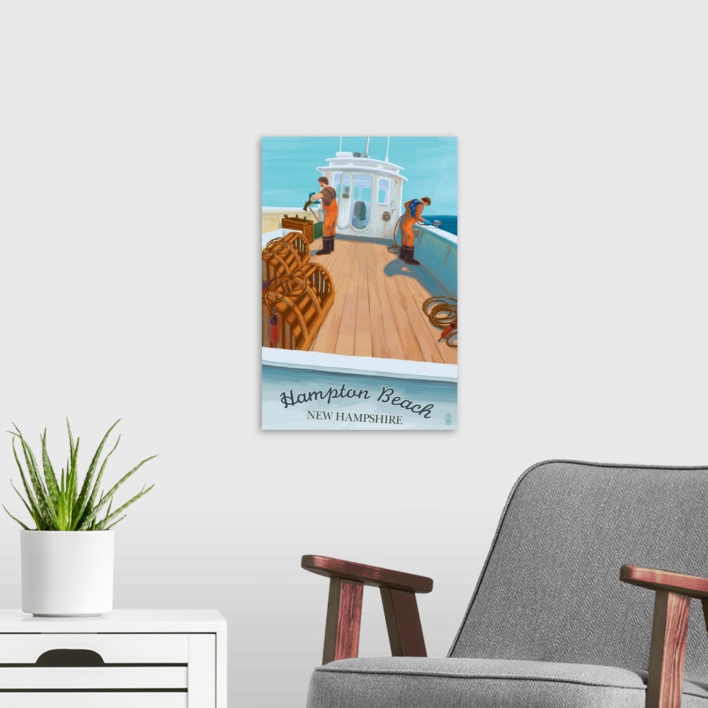 A modern room featuring Hampton Beach, New Hampshire, Lobster Boat