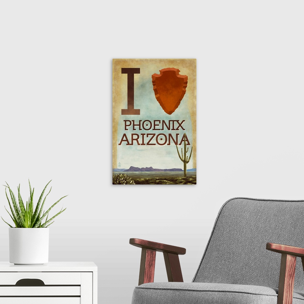 A modern room featuring I heart Phoenix, Arizona