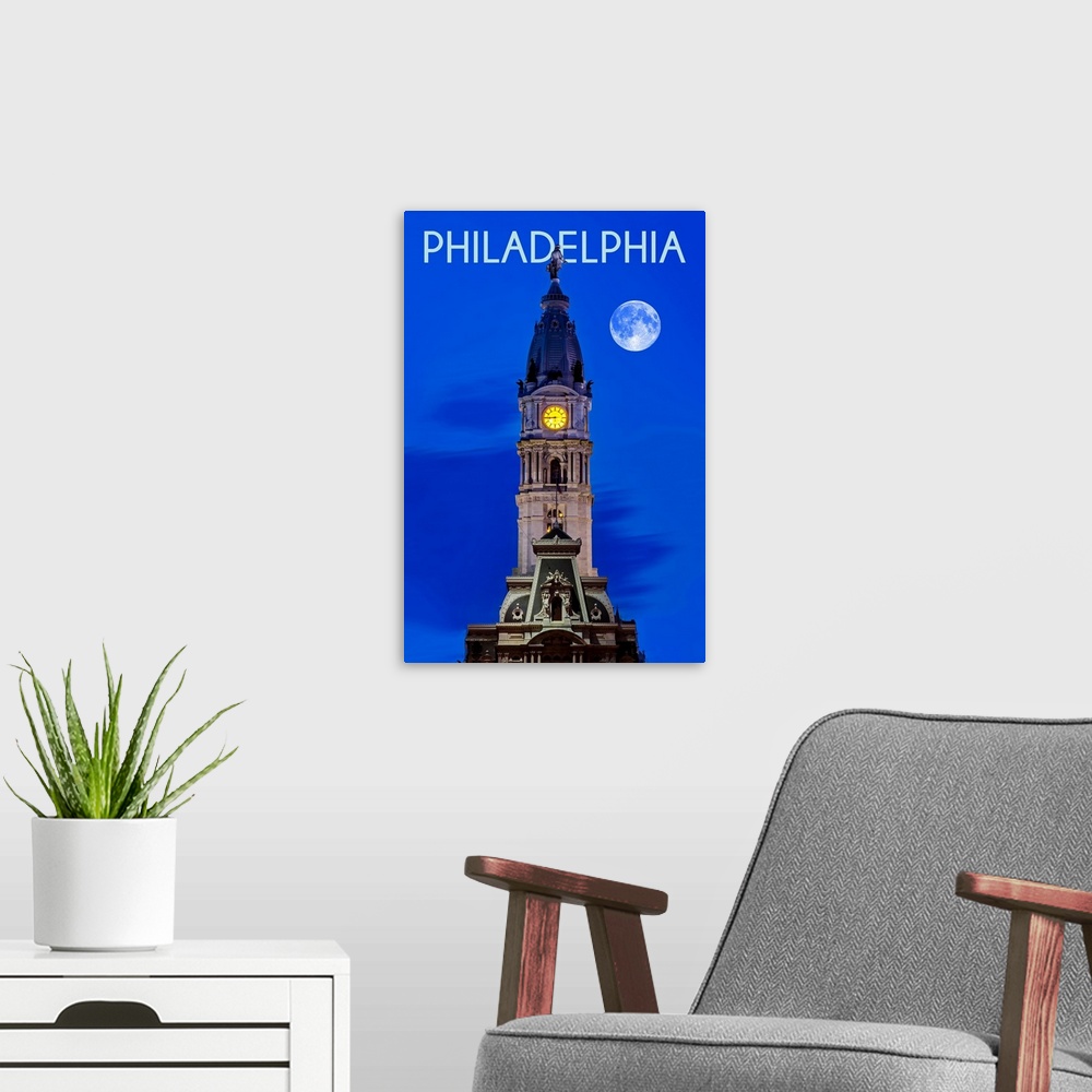 A modern room featuring Philadelphia, Pennsylvania, City Hall and Full Moon