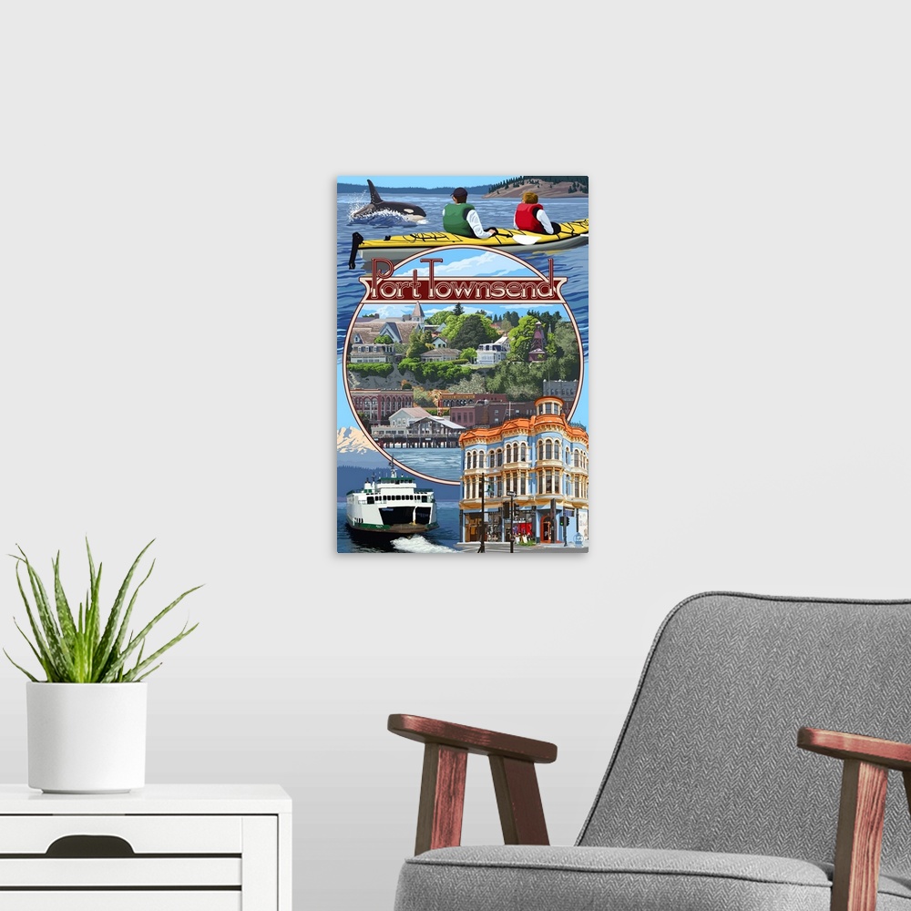 A modern room featuring Port Townsend, Washington, Montage Scenes