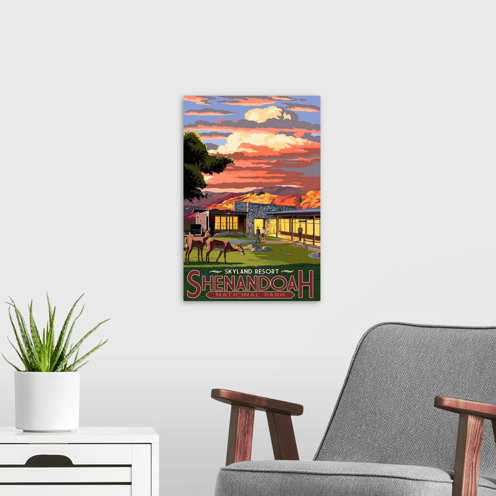 A modern room featuring Shenandoah National Park, Virginia - Skyland Resort: Retro Travel Poster