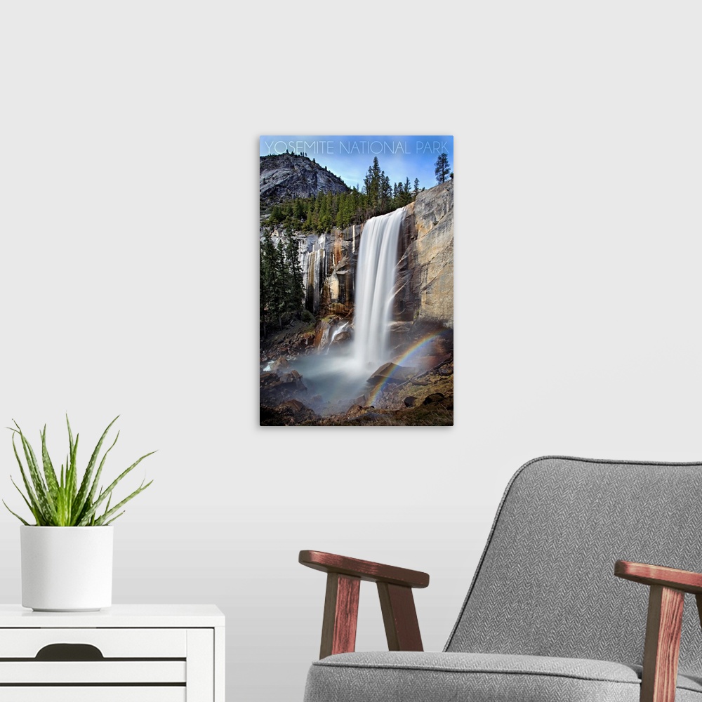 A modern room featuring Yosemite National Park, California, Vernal Falls
