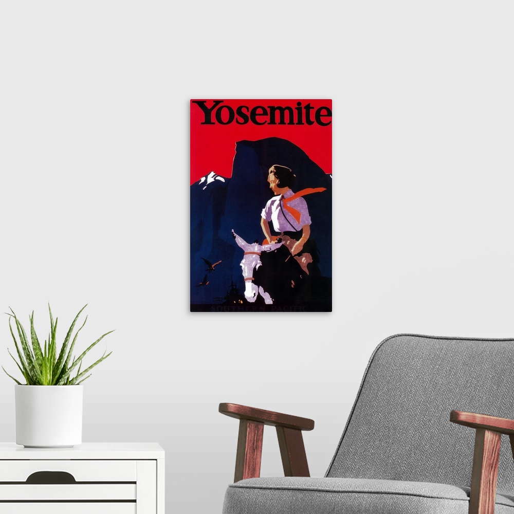 A modern room featuring Yosemite Vintage Poster, Yosemite, CA