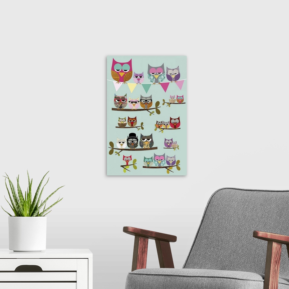 A modern room featuring Owls and Friends