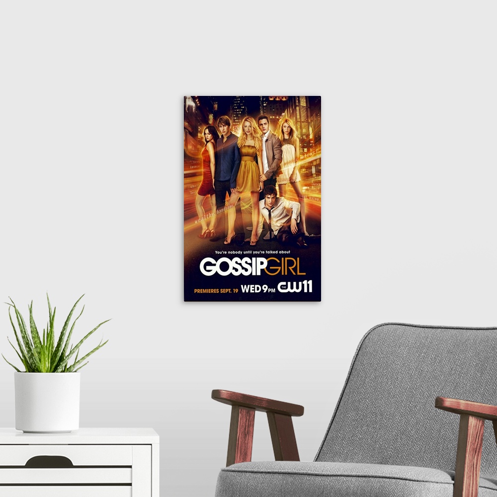 Gossip Girl (TV) (2007) | Large Stretched Canvas, Black Floating Frame Wall Art Print | Great Big Canvas