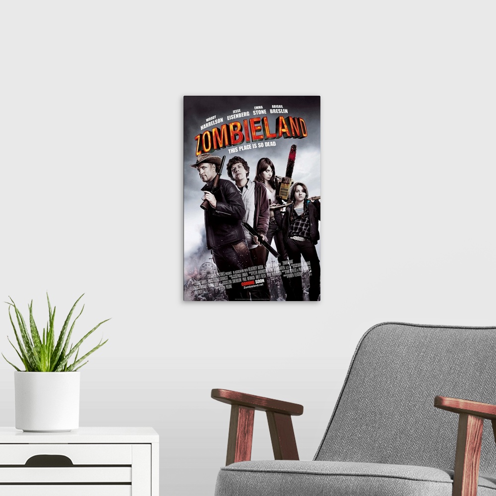 A modern room featuring Zombieland - Movie Poster - UK