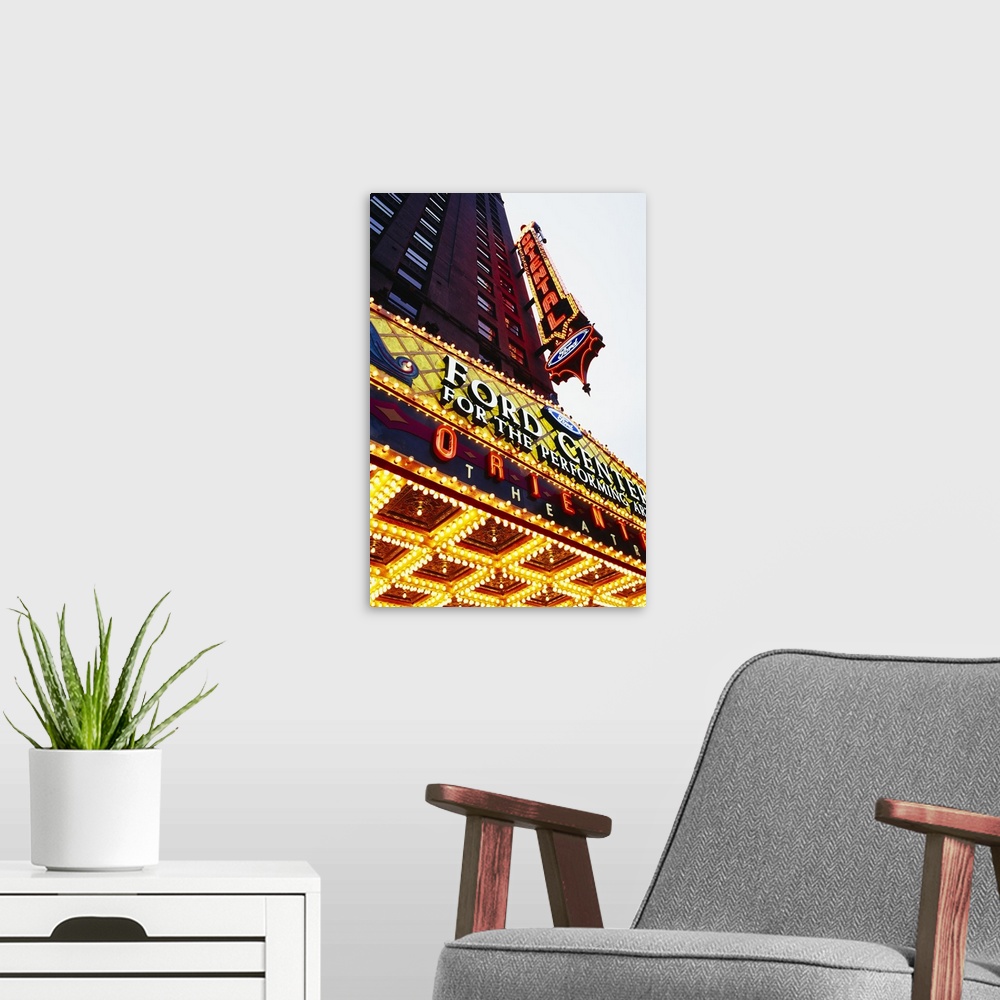 Low angle view of neon signs on a building, Ford Center for the Performing  Arts Oriental Theatre, Chicago, Illinois Wall Art, Canvas Prints, Framed  Prints, Wall Peels