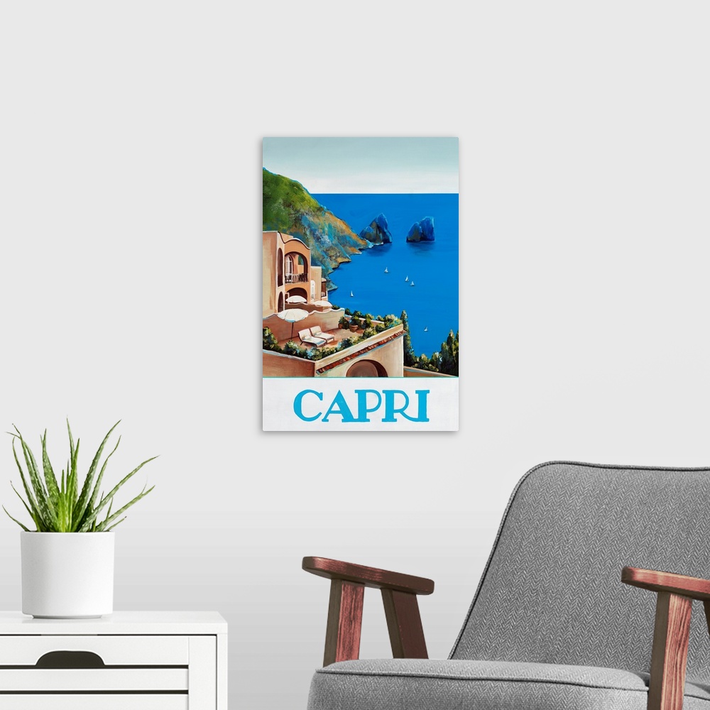 A modern room featuring Travel the World Capri