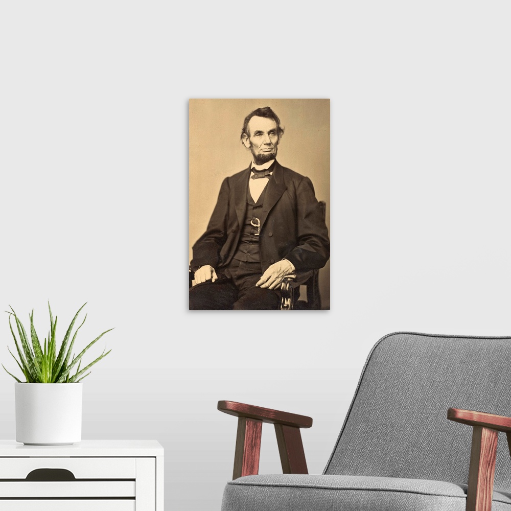 A modern room featuring Abraham Lincoln