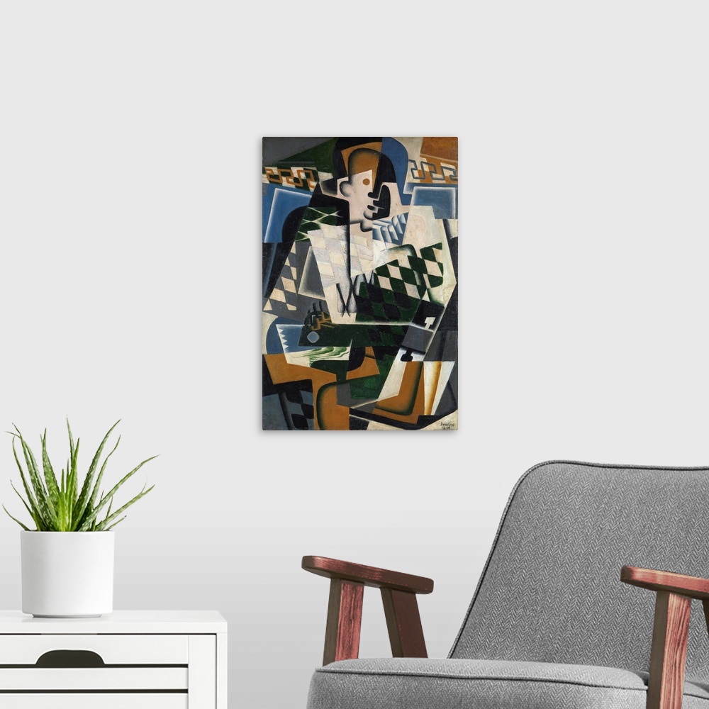 A modern room featuring Like many European artists before them, Cubists often depicted Harlequin, a stock character in th...