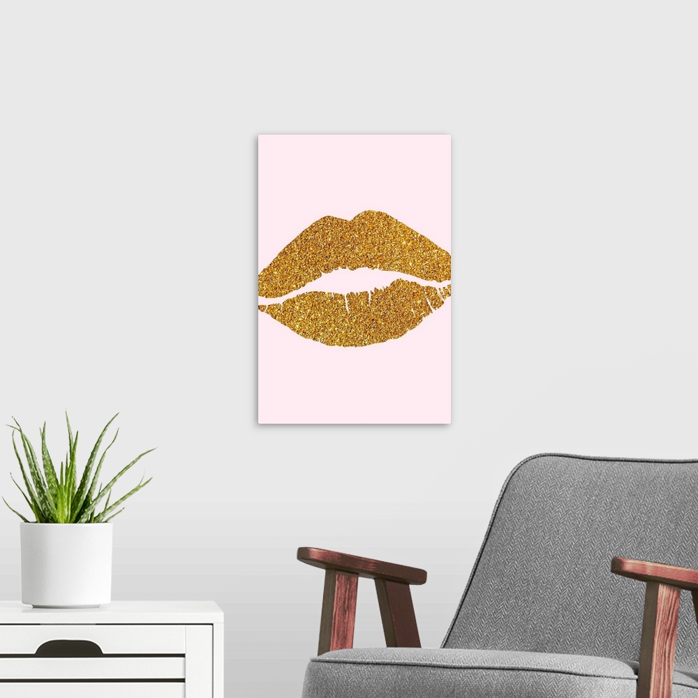A modern room featuring Lips - Glitter Kiss