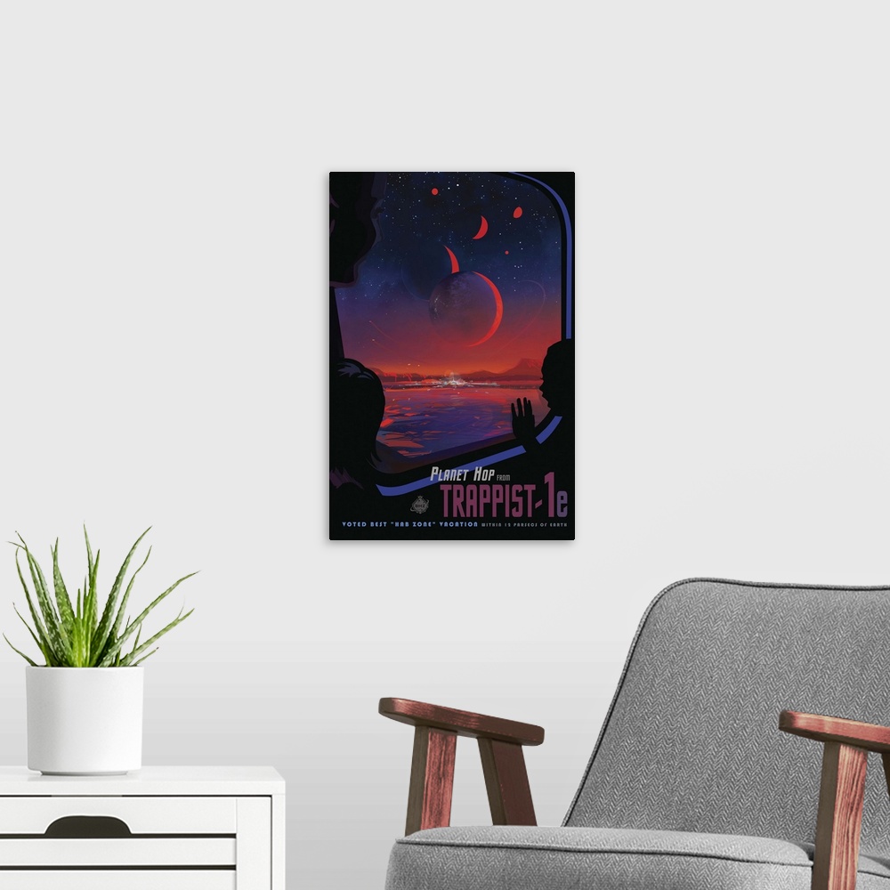 A modern room featuring Some 40 light-years from Earth, a planet called TRAPPIST-1e offers a heart-stopping view: brillia...