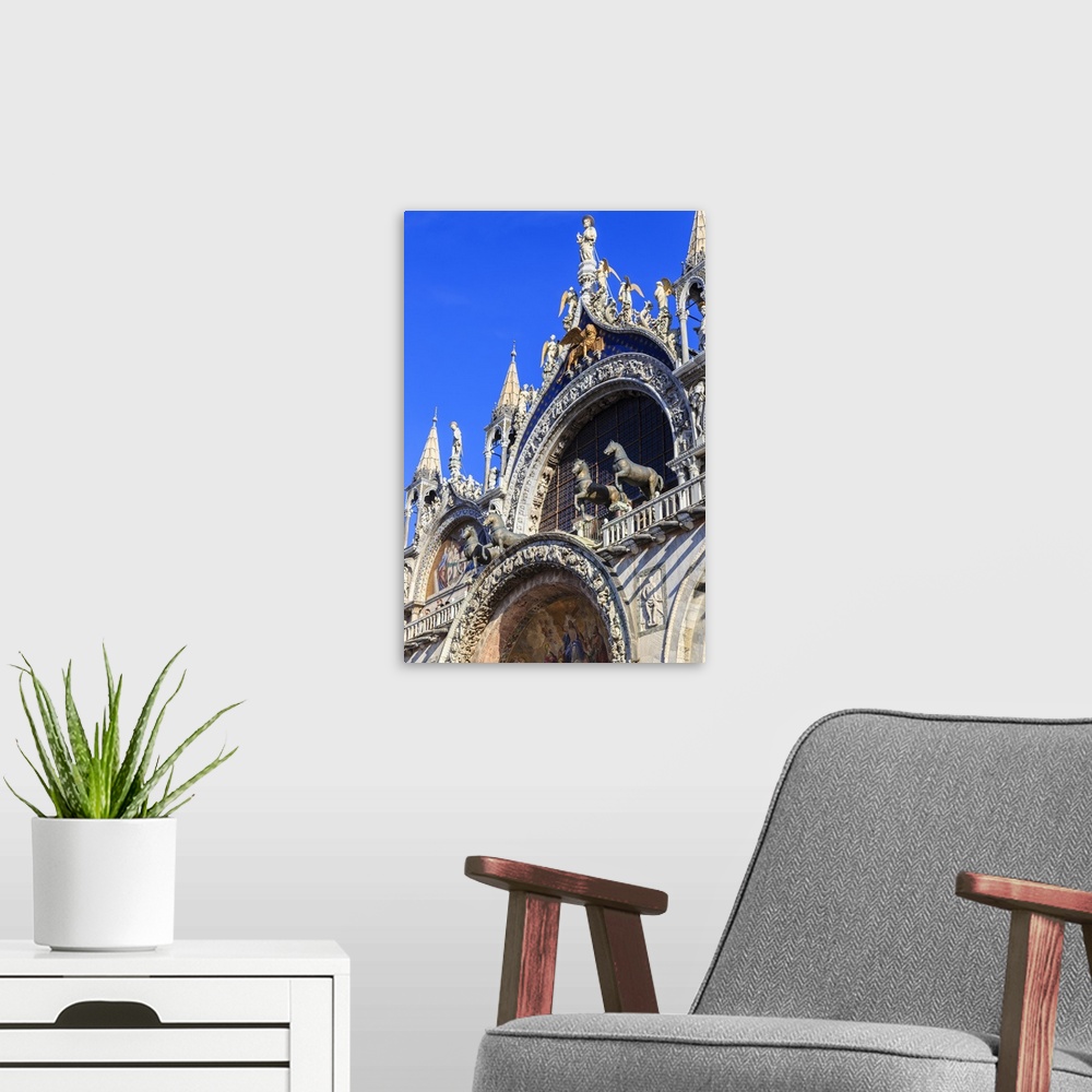 A modern room featuring Loggia dei Cavalli, Basilica San Marco, Venice, Veneto, Italy