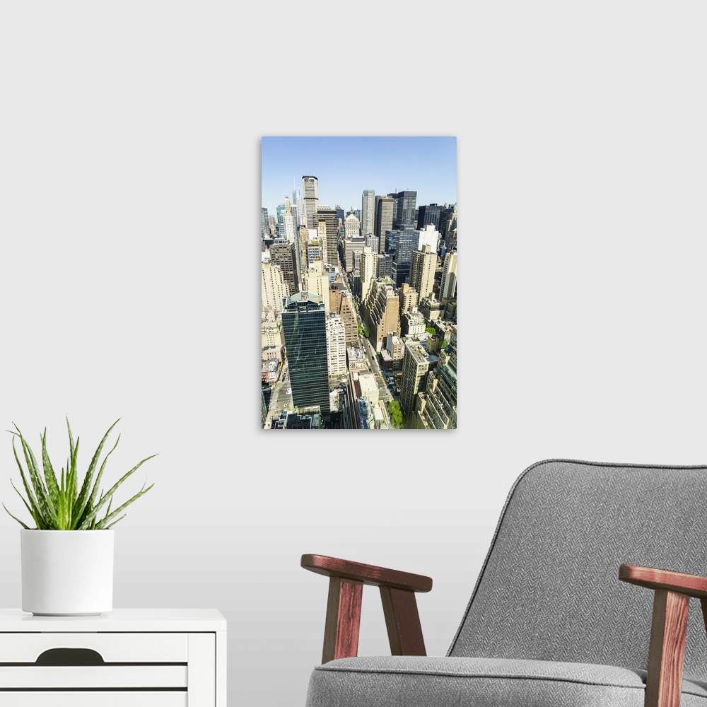 A modern room featuring Manhattan canyons, New York City, United States of America, North America