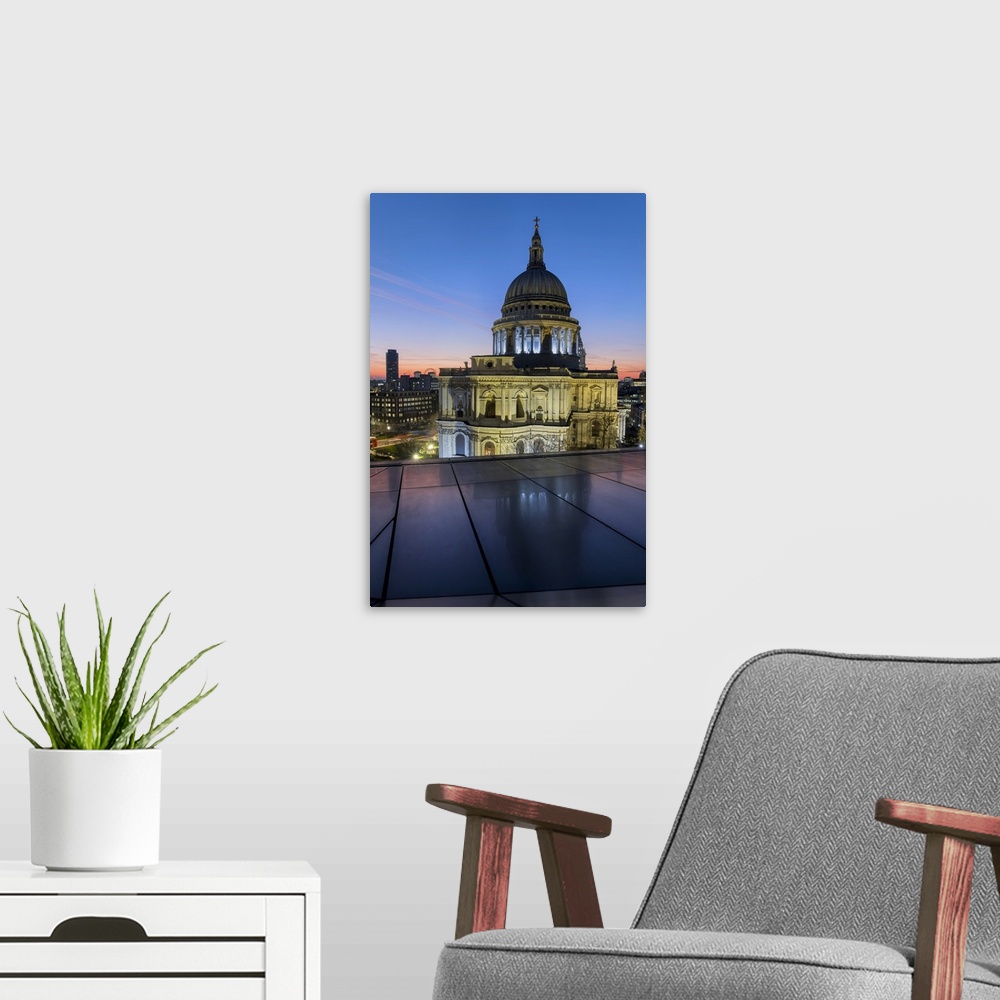 A modern room featuring St. Pauls Cathedral, One New Change, City of London, London, England