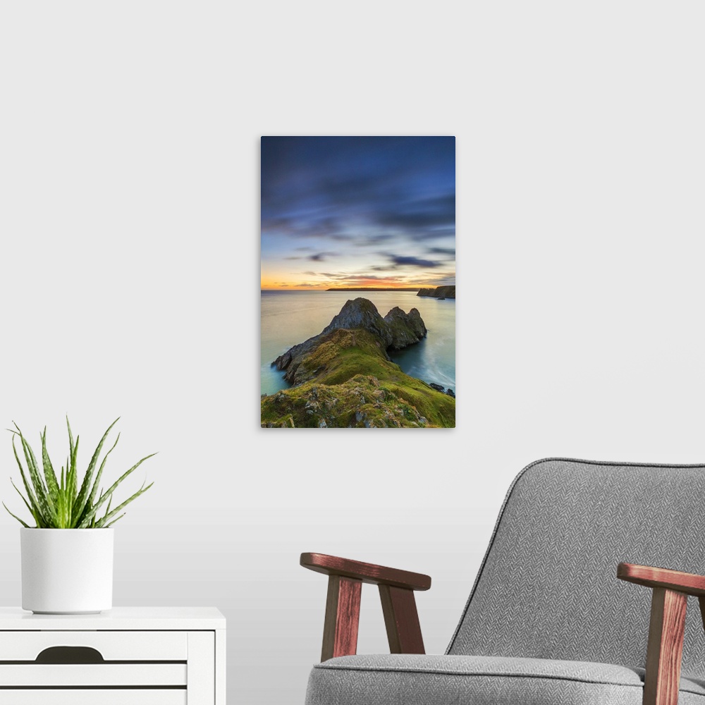 A modern room featuring Three Cliffs Bay, Gower Peninsula, Swansea, Wales, United Kingdom, Europe