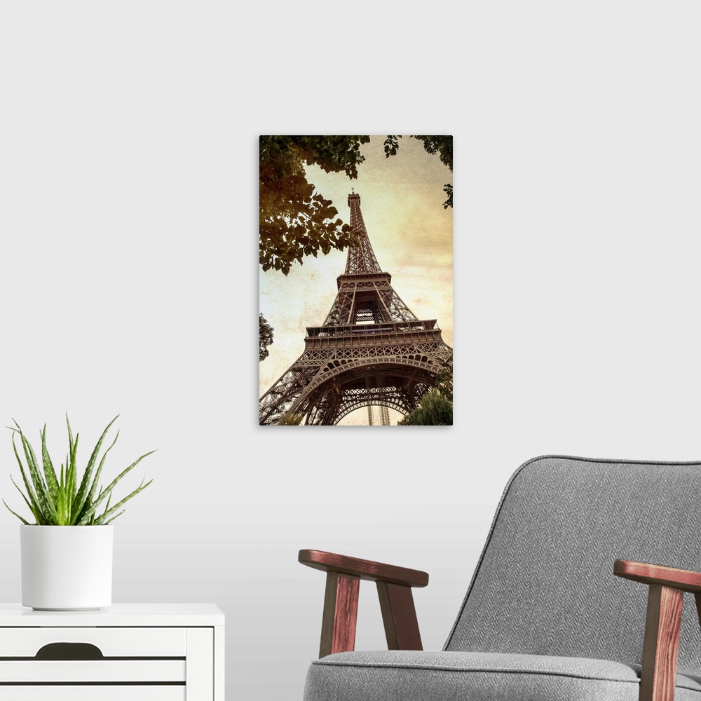 A modern room featuring The Eiffel Tower in Paris, France