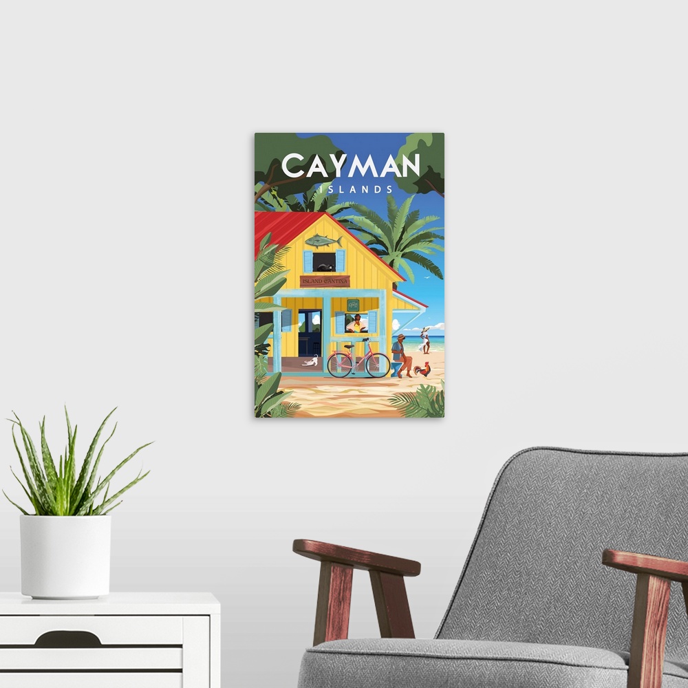 A modern room featuring Cayman Islands