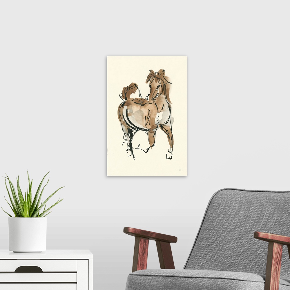 A modern room featuring Sketchy Horse V