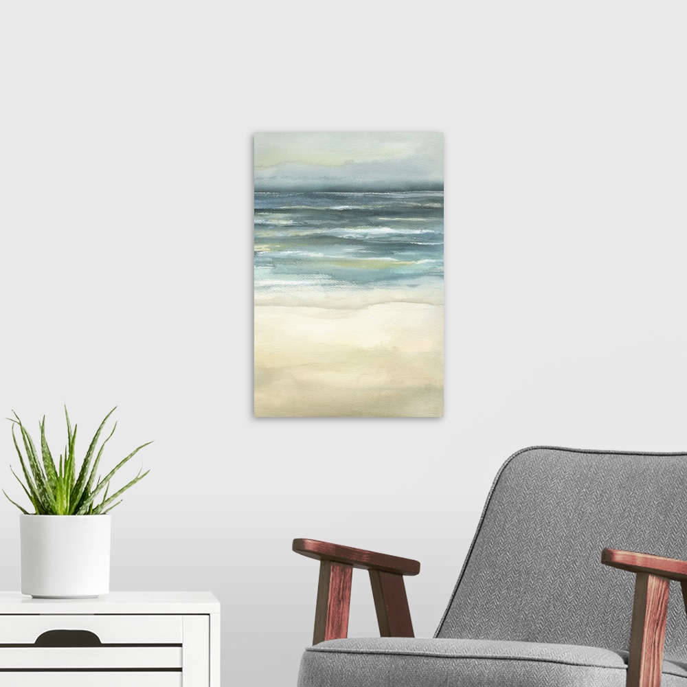 A modern room featuring Tranquil Sea III