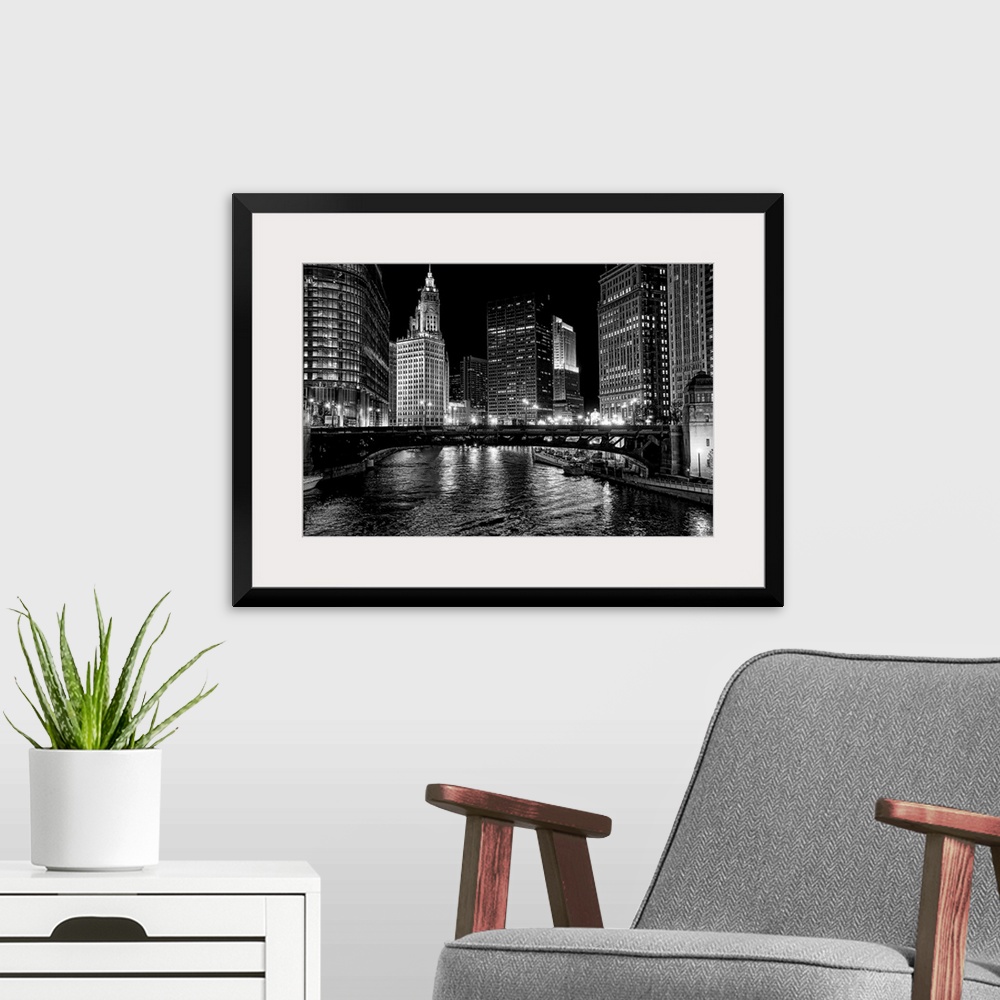 A modern room featuring Chicago River