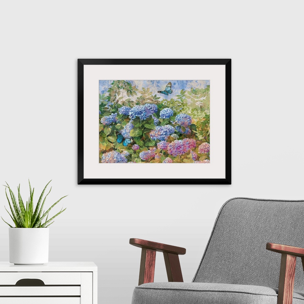 A modern room featuring Bring the garden indoors with this stunning scenic image