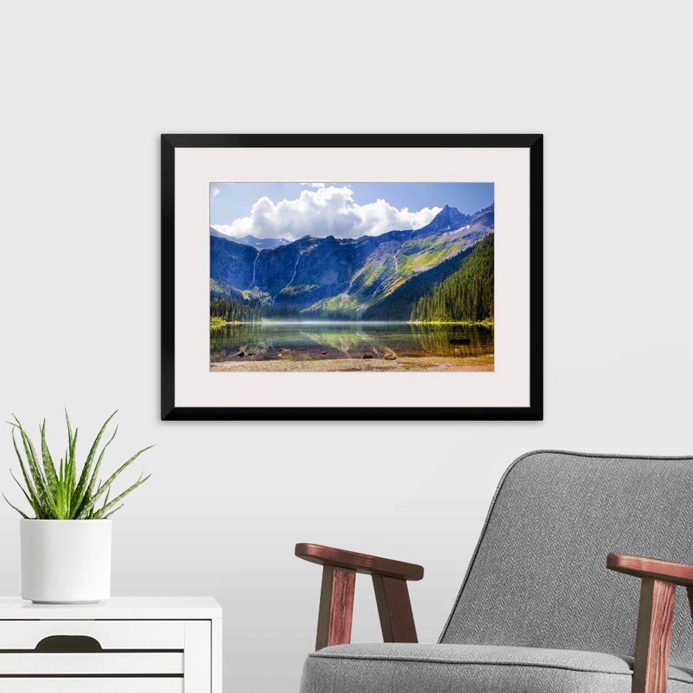 A modern room featuring MT, Glacier National Park, Avalanche Lake