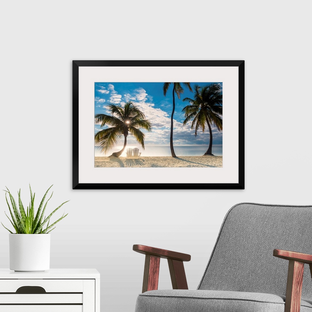A modern room featuring Palm Trees And Love Seat,  Islamorada, Florida Keys, USA