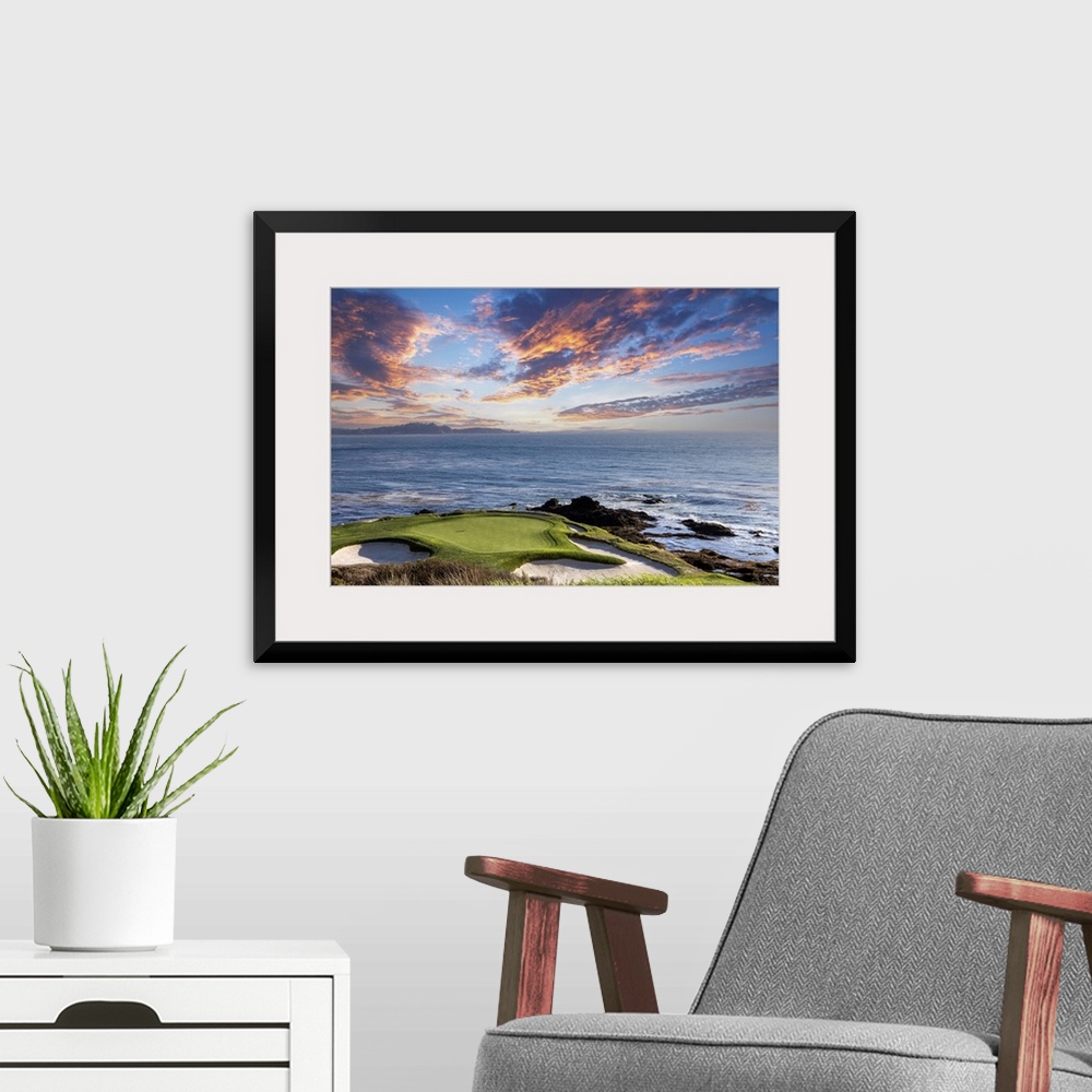 A modern room featuring A View Of Pebble Beach Golf Course, Hole 7, Monterey, California