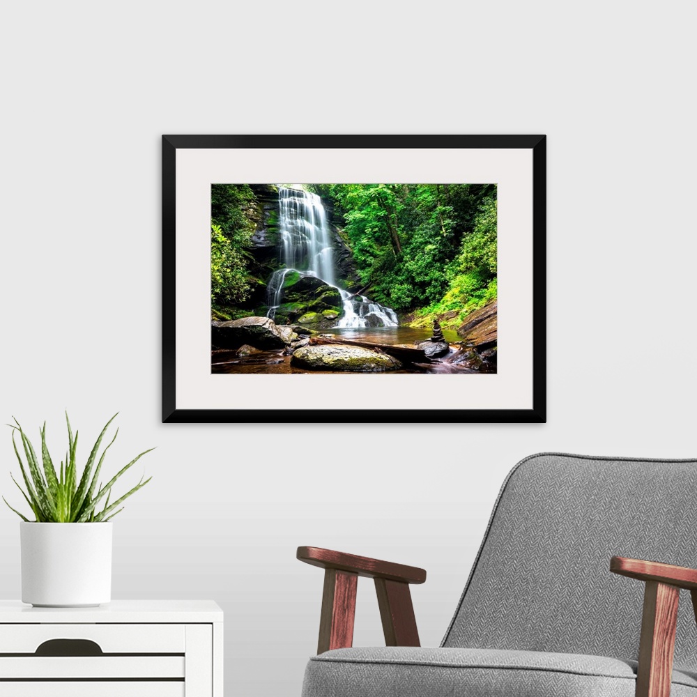 A modern room featuring Upper Catabwa Falls is a 50-feet waterfall that leads to another amazing lower waterfall. Located...