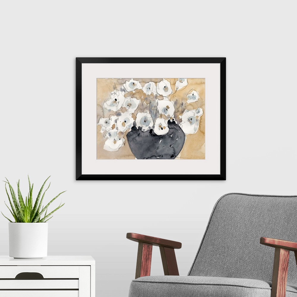 A modern room featuring Another White Blossom II