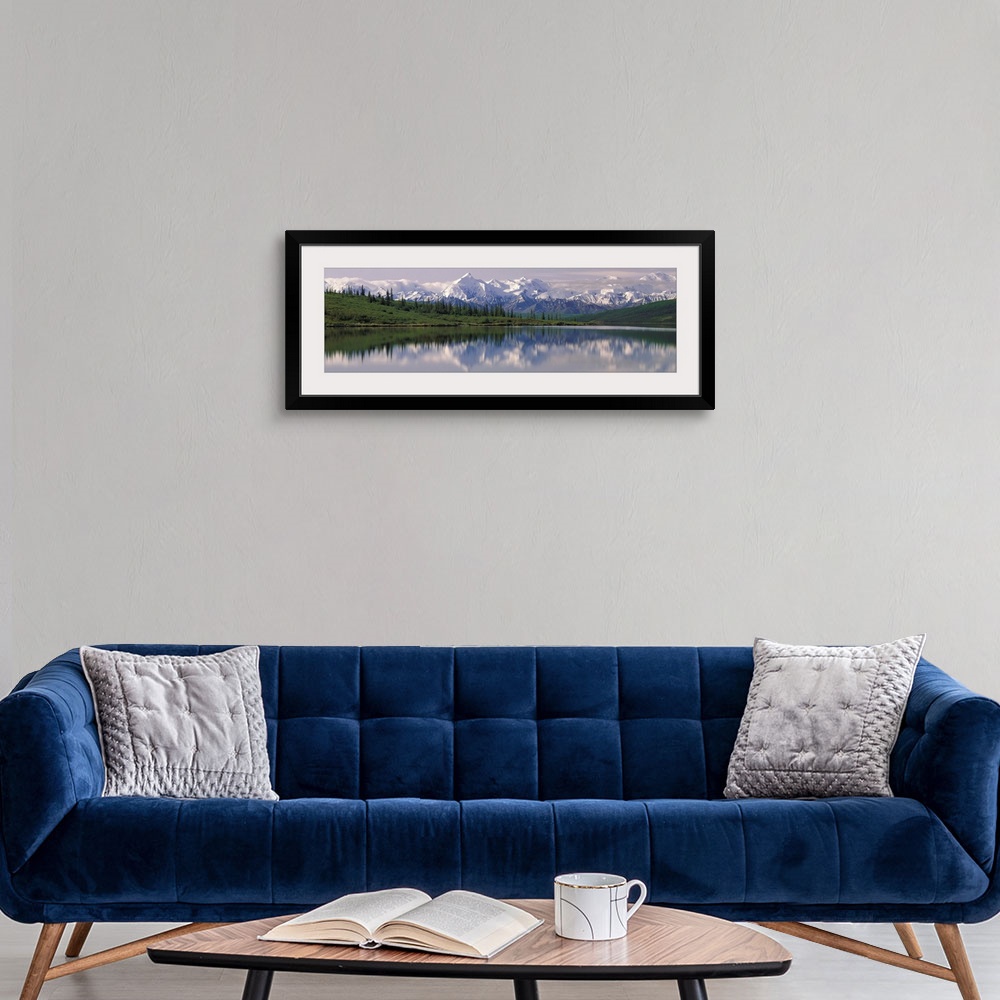 A modern room featuring Wonder Lake Denali National Park AK