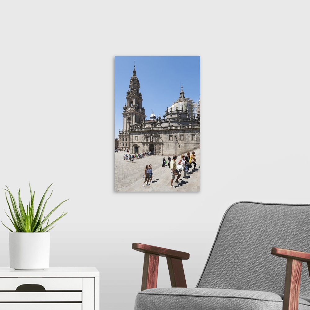 A modern room featuring The Cathedral of Santiago de Compostela, Santiago de Compostela, A Coruna, Galicia, Spain