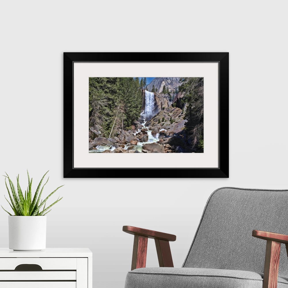 A modern room featuring Vernal Falls, Yosemite National Park, California, USA