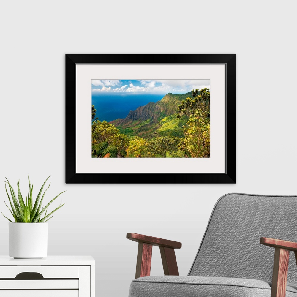 A modern room featuring Hawaii, Kauai, Na Pali Coast, Kalalau Valley, View From Kokee State Park